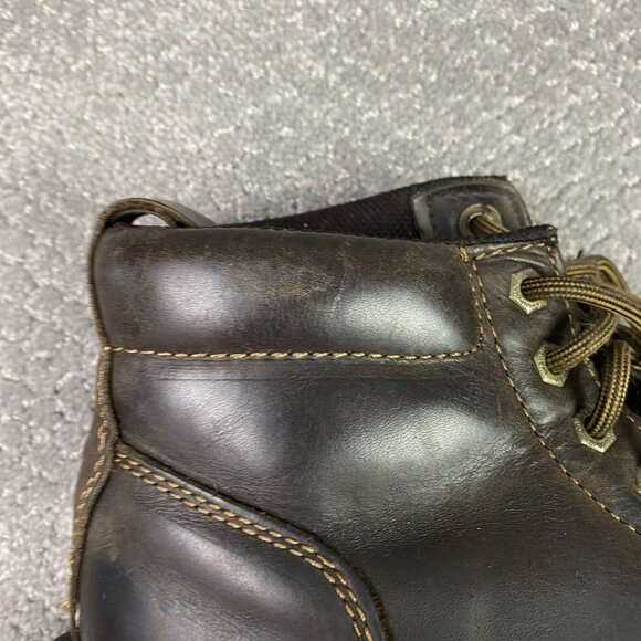 Columbia Hard Rock Mid Leather Boots Men's 9 Brown Hiking Work Lace Up Chunky - Picture 13 of 16